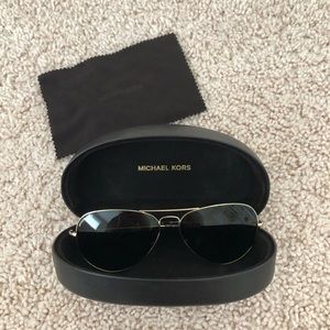 Michael Kors gold aviator sunglasses w case